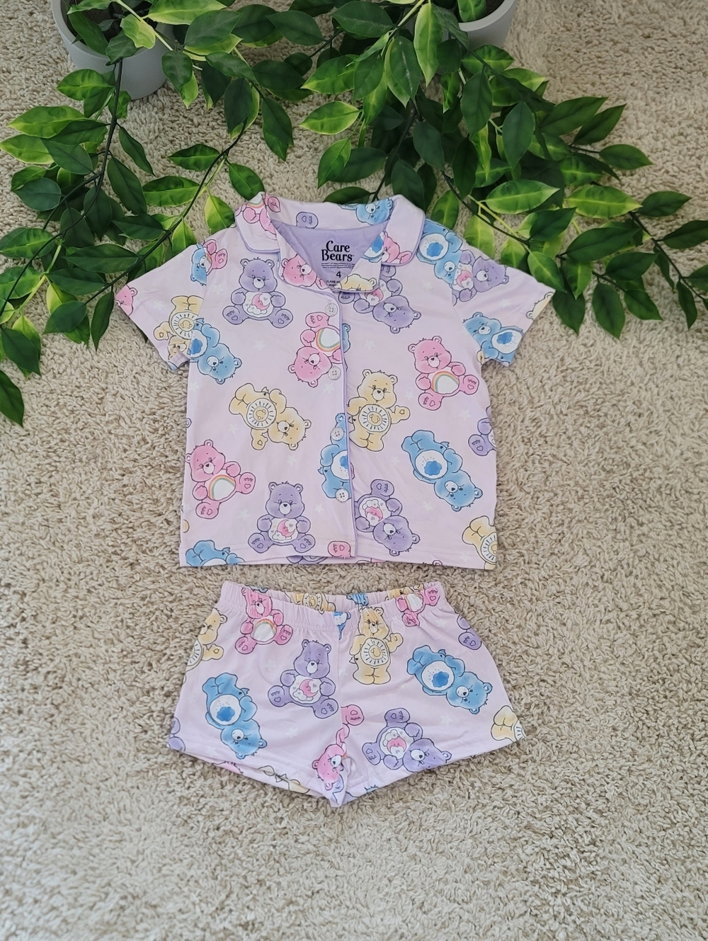 Little Girl Care Bears Pajamas (Size 4)